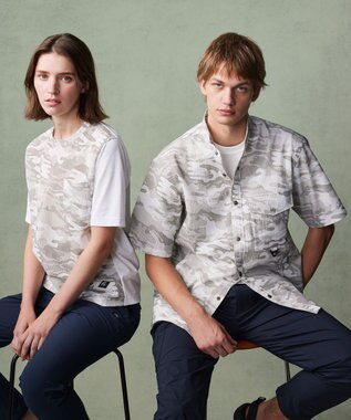 JOSEPH ABBOUD MOUNTAIN 【軽量/ストレッチ】メッシュサッカーカモ アウトドア Ｔシャツ アイボリー系6