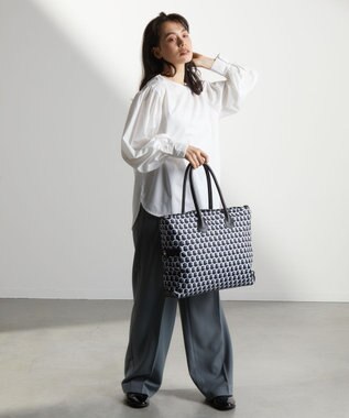 Y'SACCS キュービックモノグラム　2WAYトート　Mサイズ ブラック