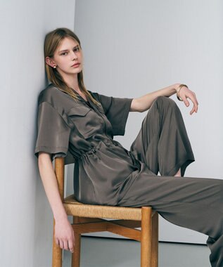 uncrave ライトダブルサテン シャツジャケット トープ