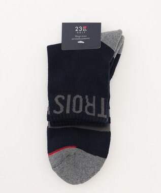 【MEN】ロゴラインハーフソックス　１５ｃｍ