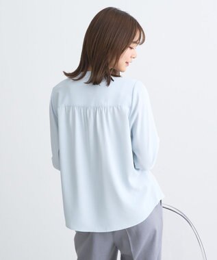 earth music&ecology 2WAYボウタイブラウス サックスブルー