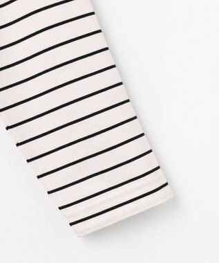 J.PRESS LADIES S メタリックロゴ ロンＴ オフ×ダークネイビー系