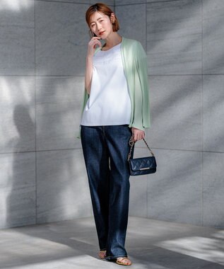 23区 ポーチ付 キャンバス トートバッグ ネイビー系