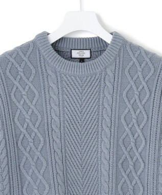 J.PRESS YORK STREET 【UNISEX】アランケーブル クルーニット サックスブルー系