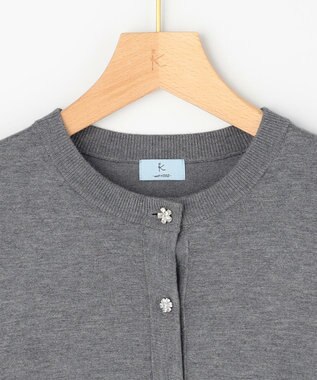 組曲 【先行予約】アトランダムビジューボタンカーディガン ライトグレー系