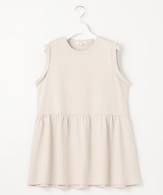 23区 【SLOW/洗える】コンパクトインレー ペプラムヘム カットソー ベージュ系