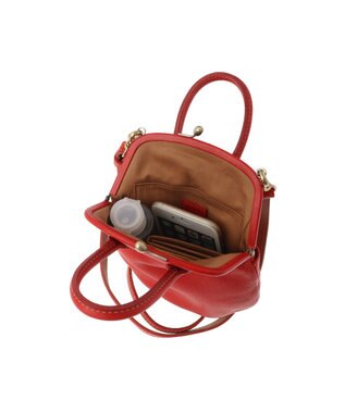 genten ミネルヴァキッコ 口金ショルダーバッグ アカ