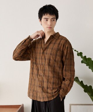 WEGO クリンクルチェックシャツ（LS）