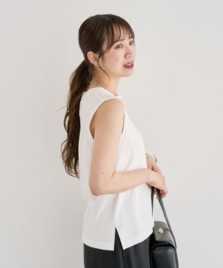 Green Parks ・ＤＯＵＢＬＥ　ＦＬＡＧＳ　ピグメント切替ノースリ Off White