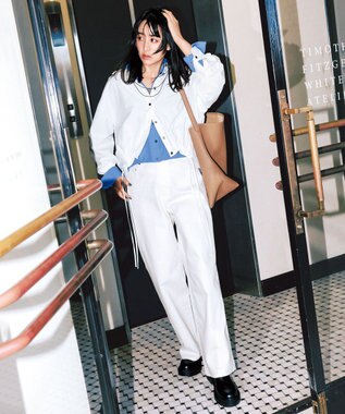 UNFILO L 【UNFILO DENIM/新色追加】撥水ストレッチ ルーズワイドデニム 【NEW】オフ