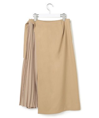23区 【GOLD LABEL】TWシアーコンビ ラップスカート キャメル系