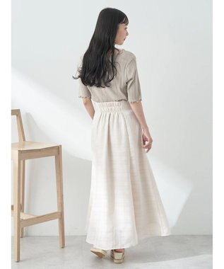 earth music&ecology シアーチェックフレアスカート Ivory
