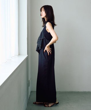 YECCA VECCA ラッフルキャミオールインワン Black