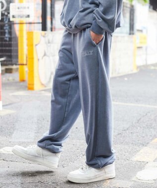 WEGO ピグメントロゴスウェットパンツ ブルー