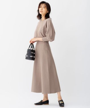 23区 S ヴィスコースストレッチ フレア スカート モカ