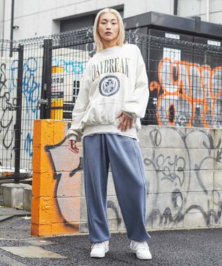 WEGO ピグメントロゴスウェットパンツ ブルー