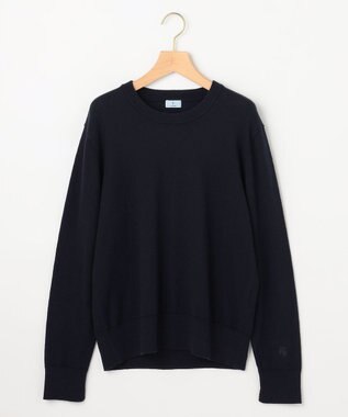 組曲 S 【加藤ローサさん着用】コットンカシミヤMIX刺繍入りニット ネイビー系