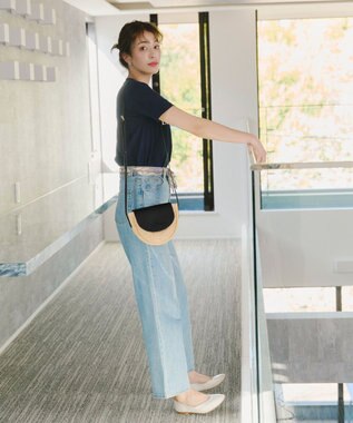 Tiaclasse ラフィアショルダーバッグ ブラック