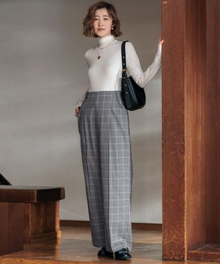 23区 【洗える】ガンクラブプレイドチェック パンツ グレーチェック