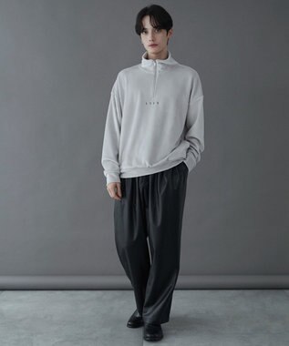 WEGO 【ユニセックス着用ITEM】マイクロシャギーワンポイントハーフZIPプルオーバー ライトグレー