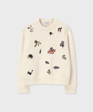 Paul Smith カラー エンブロイダリー クルーネック ニット