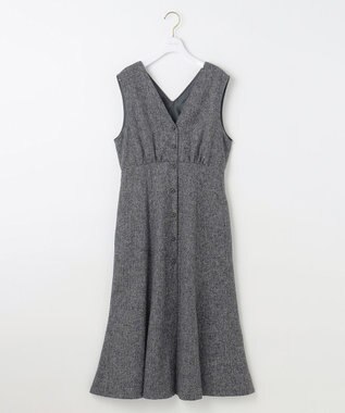 ANY SIS 【洗える】ツイーディマーメイド ジャンパースカート チャコール