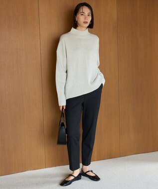 UNFILO 【ウエストゴム/14サイズ展開】beauty warm pants テーパード ブラック