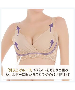 BRADELIS New York 【BRADELIS NewYork peace/ノンワイヤー】綿混トリプルキャッチFITブラ23 ブラデリス 補正 ブラジャー 接触冷感 ノンワイヤー DB123403 ナチュラルベージュ