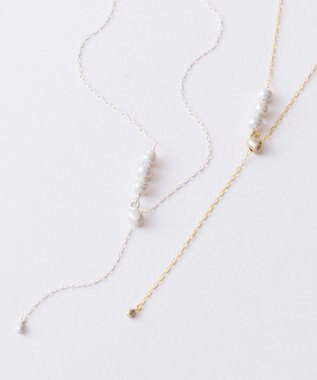 Pisceans 3ドロップパールスライドネックレス マットシルバー