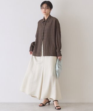 AMERICAN HOLIC シアーチェックシャツ Brown