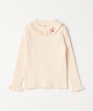 ANY KIDS 首フリル しあわせタッチ ニット エクリュ