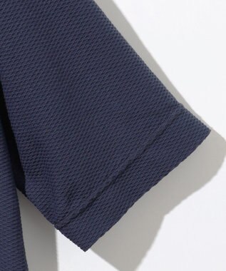 JOSEPH ABBOUD MOUNTAIN 【MADE IN JAPAN/吸水速乾】ダイヤモンドワッフル アウトドア ポロシャツ ネイビー系