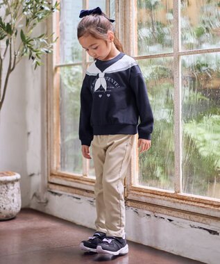 ANY KIDS 【WEB限定】7days 裏毛トレーナー ネイビー×セーラー