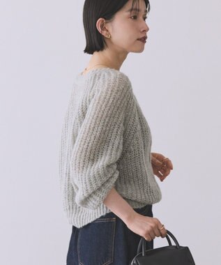 AMERICAN HOLIC 【2WAY】モヘヤ風甘編みカーディガン Gray