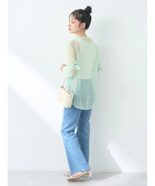earth music&ecology シアーハイネックシャツ Light Green