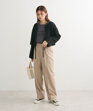 Green Parks ポコポコショート丈カーディガン Black