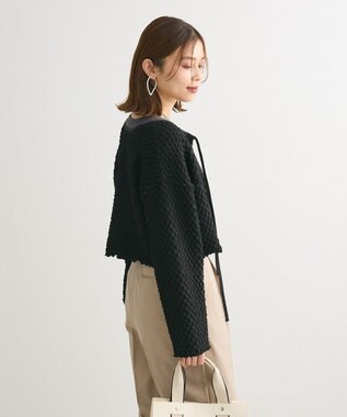 Green Parks ポコポコショート丈カーディガン Black