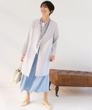 自由区 【抗菌/サスティナブル/セット着用可】EASY SET UP フレアスカート サックスブルー系