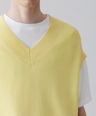 UNFILO MENS イージーケア ニットベスト [23年春夏商品] イエロー