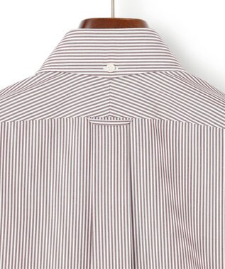 J.PRESS MEN 【PREMIUM PLEATS / 形態安定】ロンドンストライプ ドレスシャツ / B.D. ワイン系1