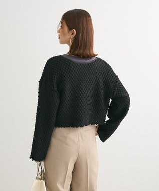 Green Parks ポコポコショート丈カーディガン Black