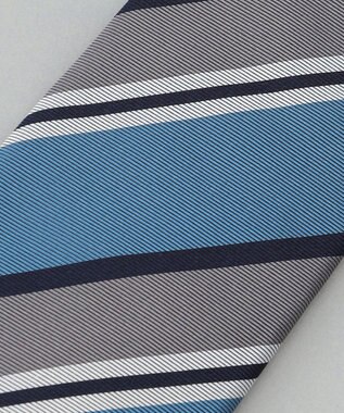 GOTAIRIKU 日本縫製/オリジナル柄【Fermo Fossati】ネクタイ_レジメンタル ターコイズブルー系1