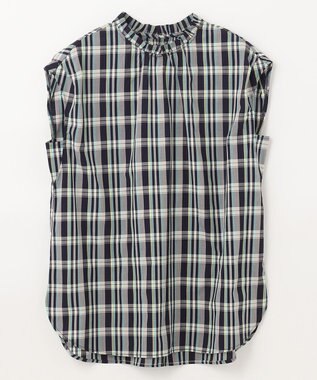 ANY 【UVカット/吸水速乾/抗菌防臭】エニィファンクション ノースリブラウス ネイビーチェック