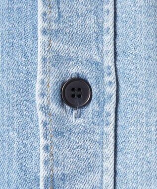 NAVE 【ReNAVE　洗える】ストレッチデニム シャツ アイスブルー系