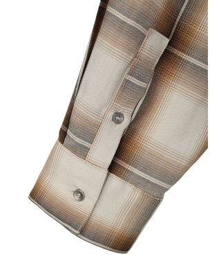 AMERICAN HOLIC イージーケアバックタックシャツ Check Ivory