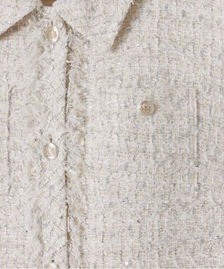 GRACE CONTINENTAL ツイードカバーオールジレ ホワイト