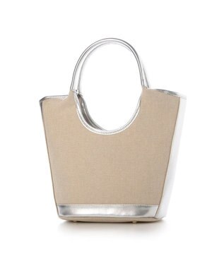 UNBILLION ペルケ perche / キャンバス・牛革トリミング2wayトート シルバー