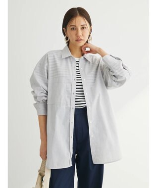 Green Parks イージーケア　ゆったりシャツ Gray Mixture