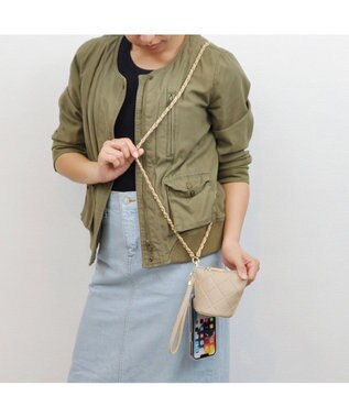 UNBILLION cachecache キルティングポーチ付きスマホストラップセット オーク