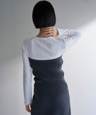 UNFILO コットンカシミヤ クルーネックカットソー オフ